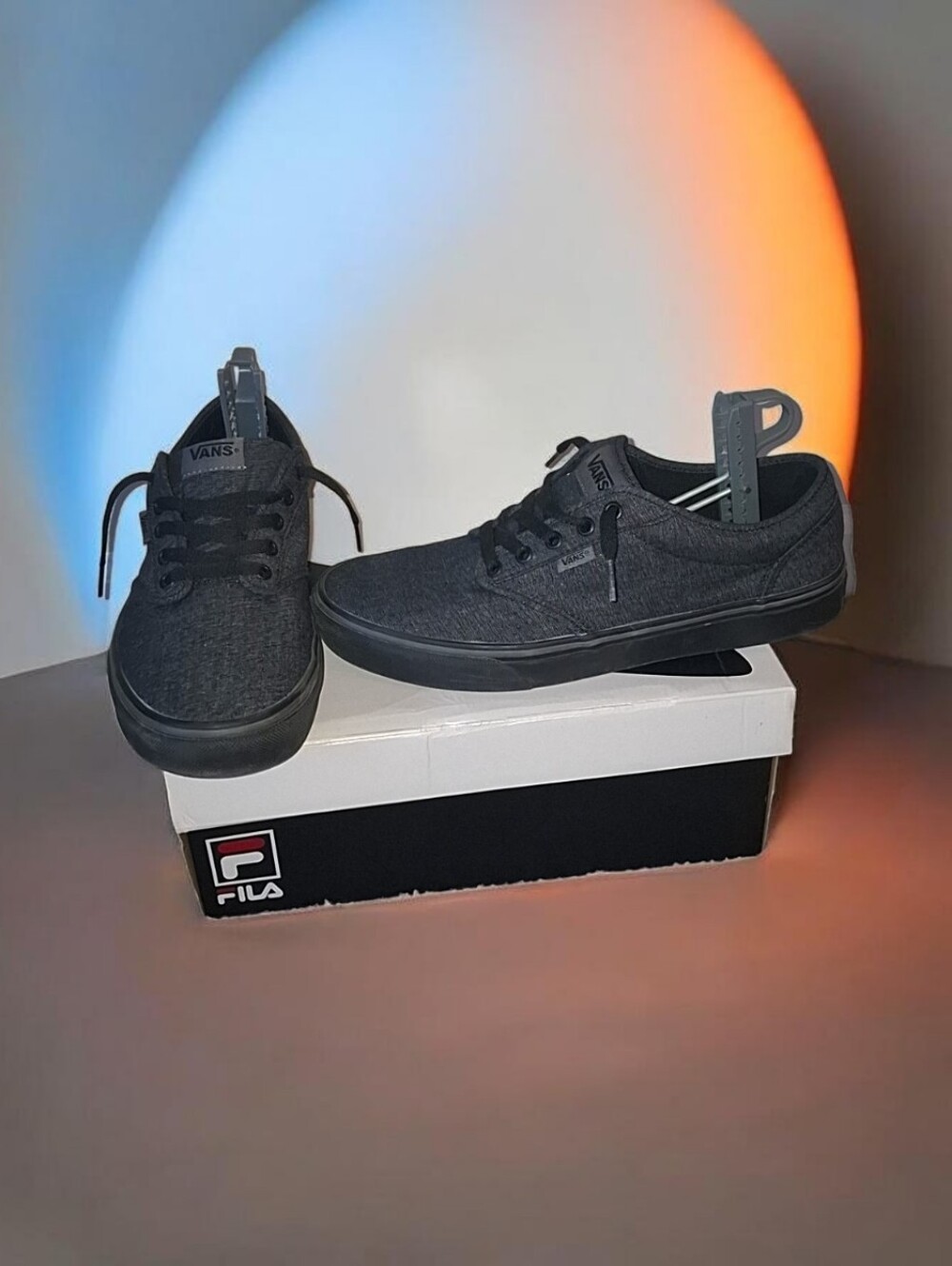 Vans Men’s Black Atwood SK8 Low-Top Canvas Sneakers